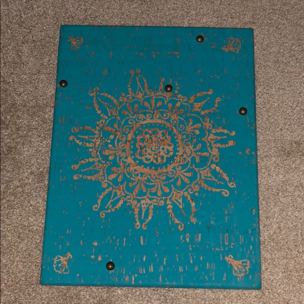 Cork board with thumbtacks